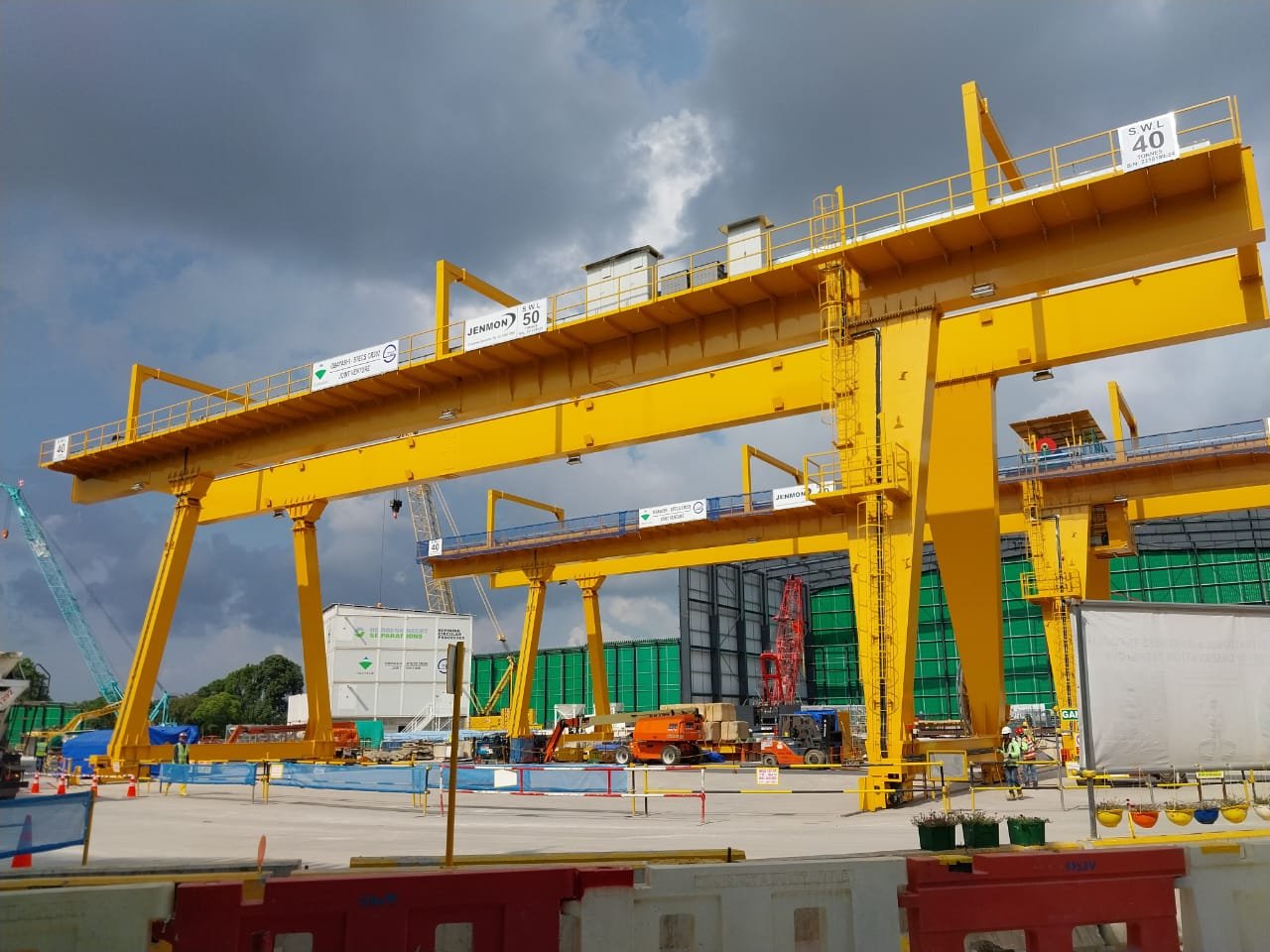 A big gantry crane used for outdoor work