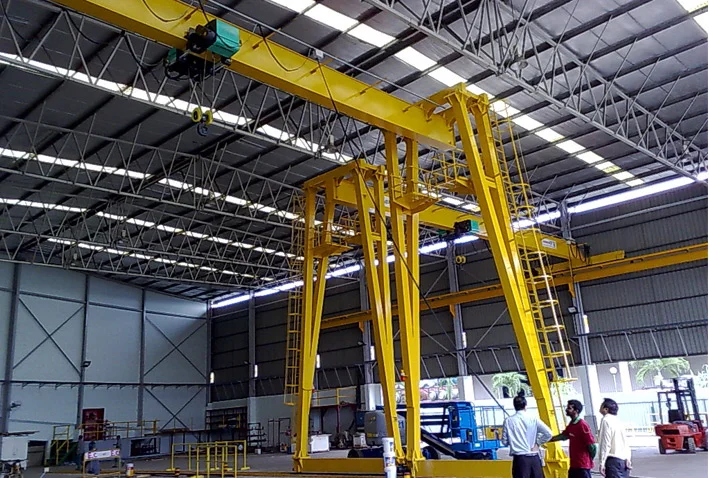 Semi girder gantry cranes indoor setup