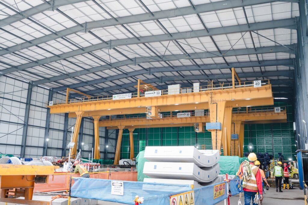 A huge gantry crane for industrial operations