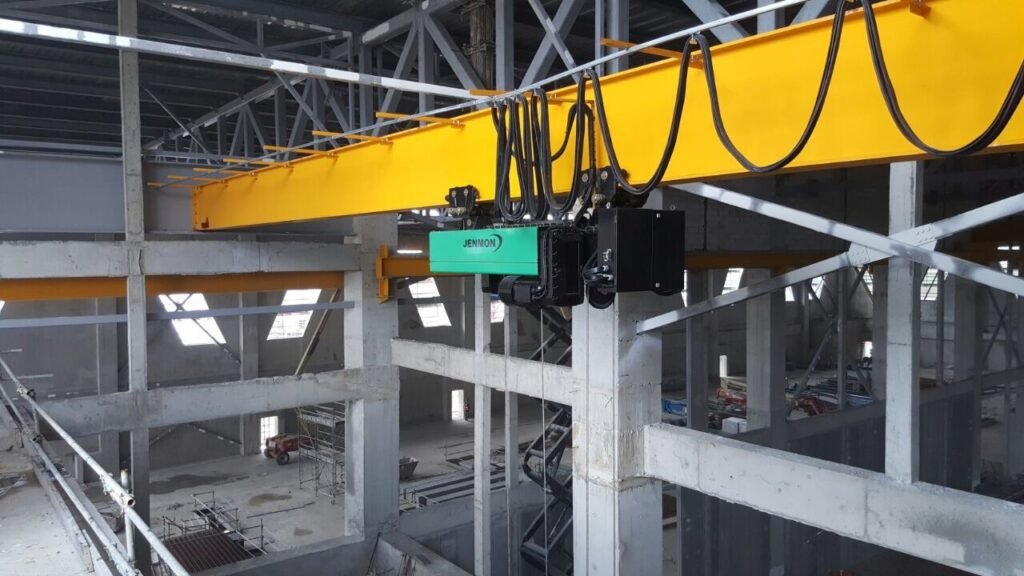 A hoist used in an industrial setting