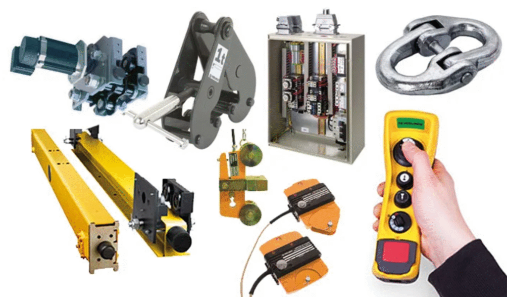 Different types of crane parts