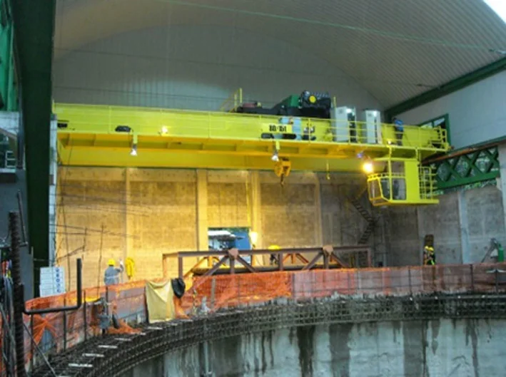 Big engineered crane used for power plant operations