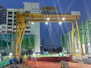 A giant gantry crane for building infrastructure