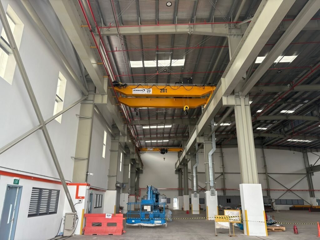 An image of a newly installed Jenmon overhead crane