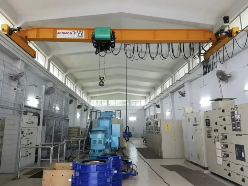 An explosion-proof hoist used for an indoor site attached to a crane