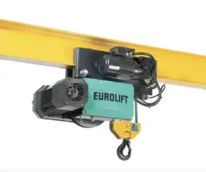 A lifting hoist attached to a crane